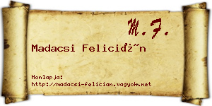 Madacsi Felicián névjegykártya